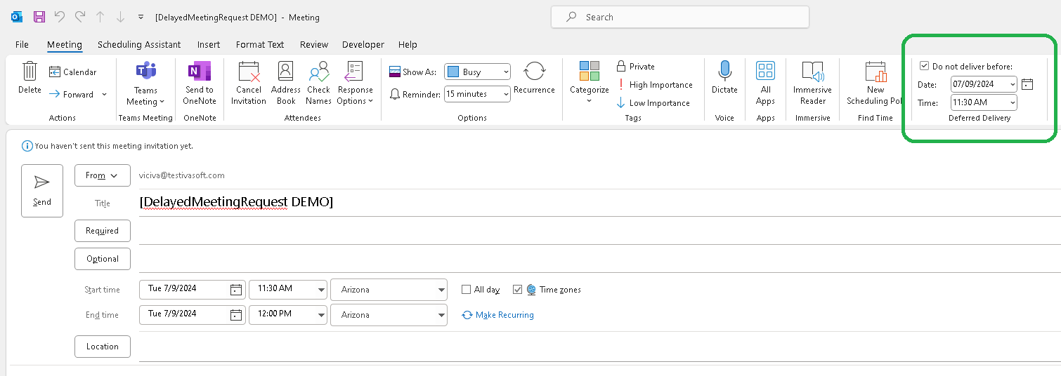 DelayedMeetingRequest add-in picture 1