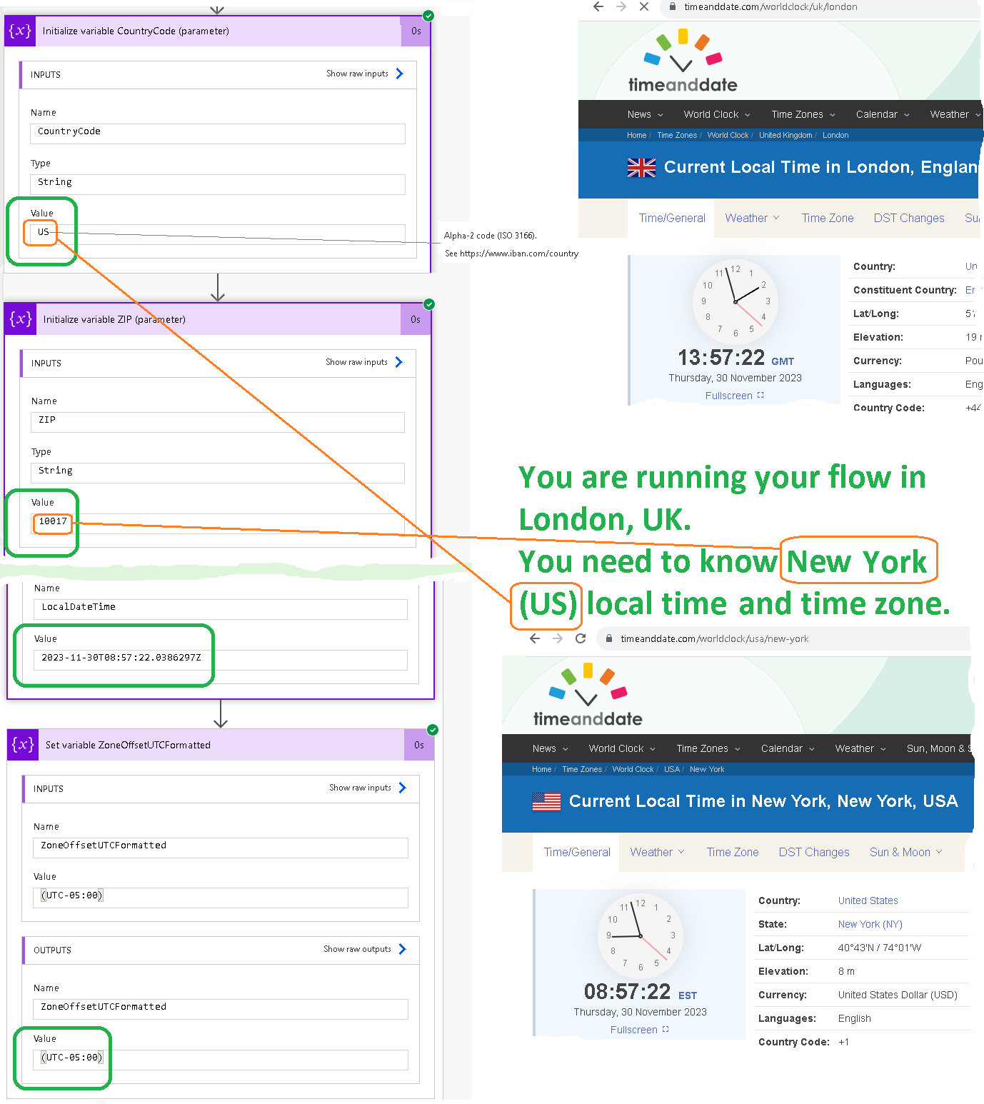 GetTimezoneByCountryCodeAndZip Flow picture 1