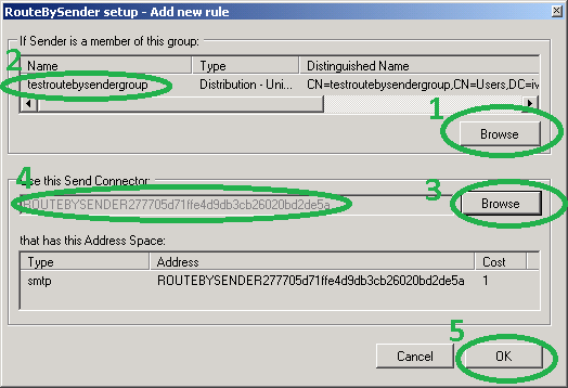 Exchange RouteBySender testing picture 4